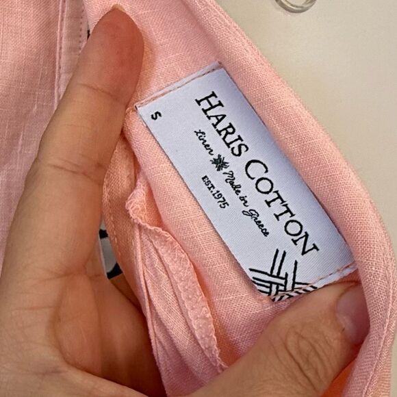 Haris Cotton V Neck Maxi Linen Dress in Warm Pink S NWOT - Picture 6 of 11